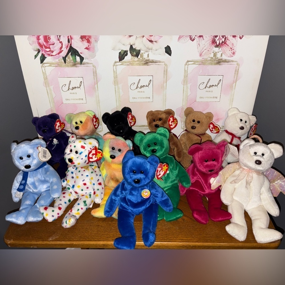 Ty Beanie Babies Plush Toy Collection - Blue, Green, Pink, and More